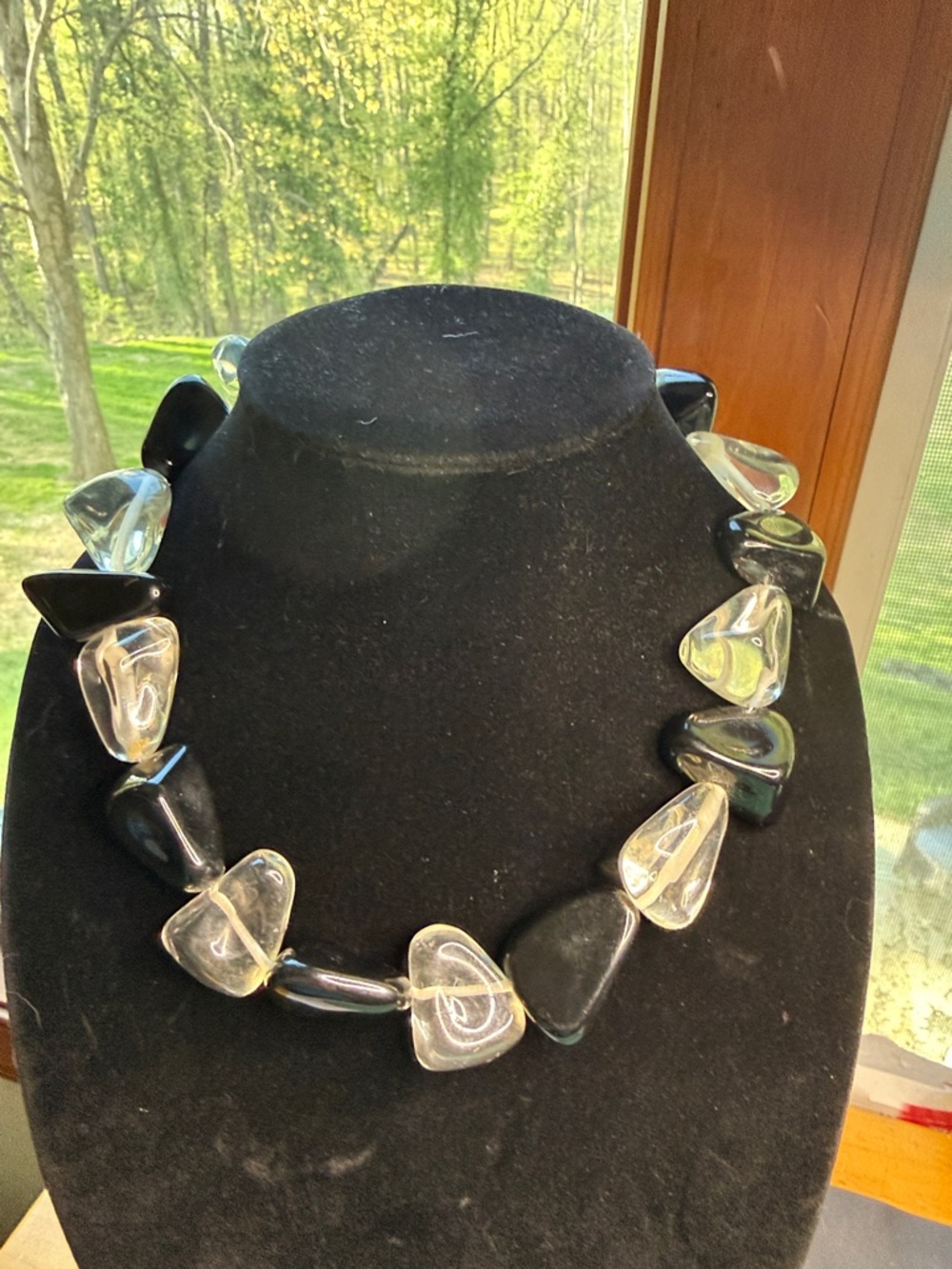Early Carlos Sobral Lucite Nuggets choker Necklace- signed
